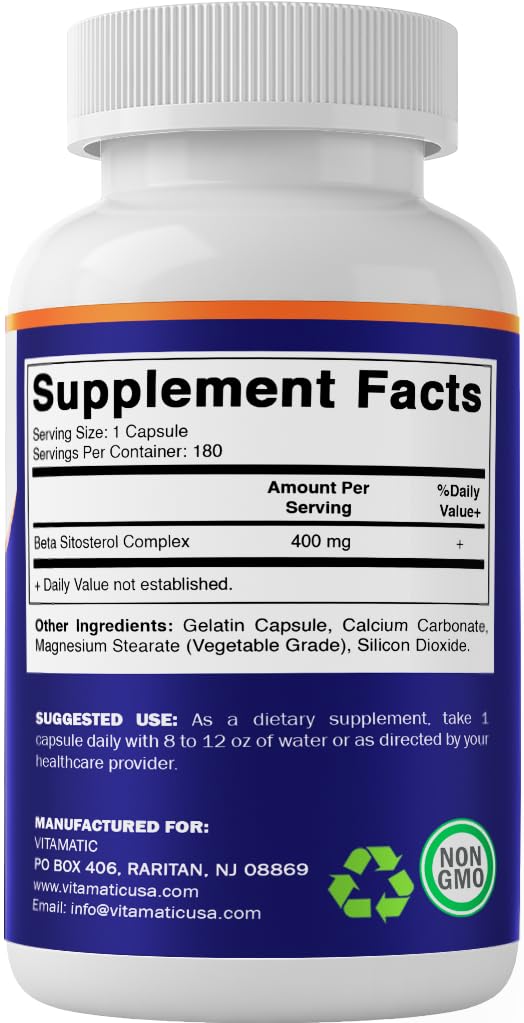 Composición natural de Vitamatic Beta Sitosterol en primer plano