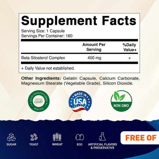 Etiqueta frontal de Vitamatic Beta Sitosterol para facilitar la rutina diaria