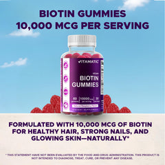 Vitamatic Biotin Gummies envase transparente facilita identificar la dosis.