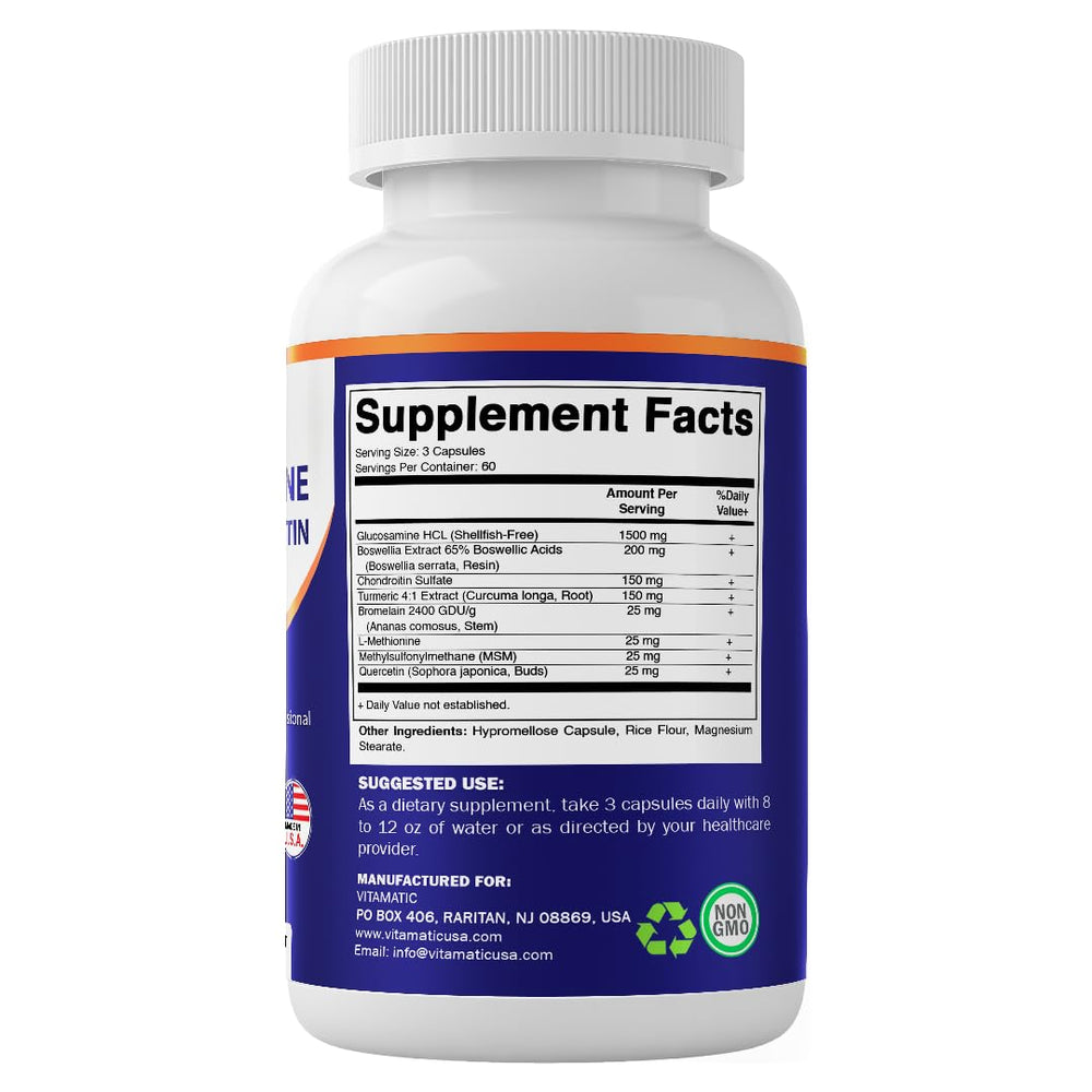Vitamatic botella abierta con cápsulas mostrando contenido y cantidad