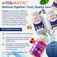 Vitamatic botella abierta mostrando múltiples comprimidos y suministro extendido