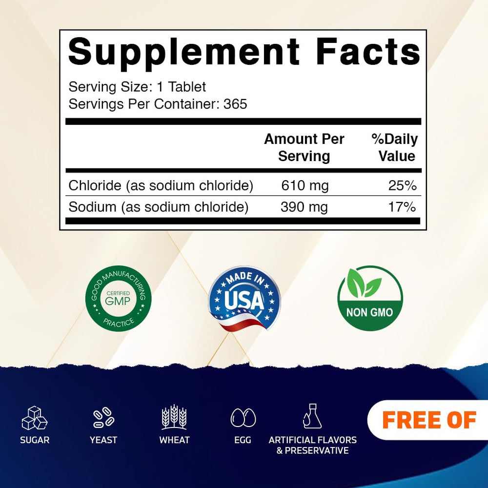 Vitamatic cloruro de sodio 1000 mg, uso rápido para atletas durante el sudor.