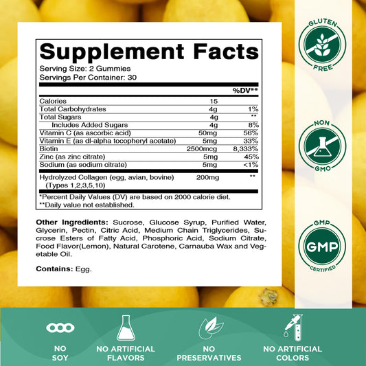 Vitamatic gomitas con biotina, vitamina C y zinc para uñas y cabello saludables