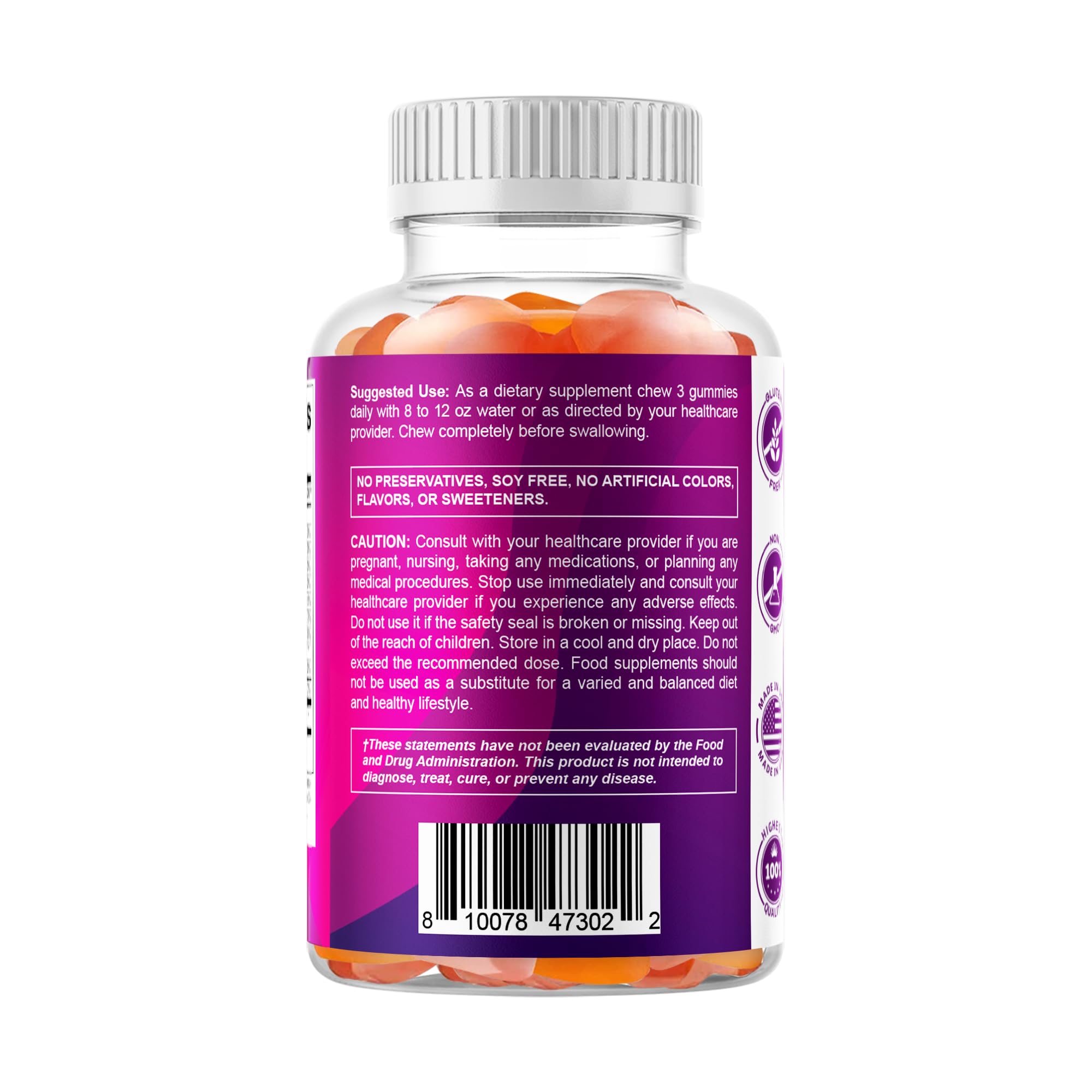 Vitamatic gráfico comparativo sin azúcar para control calórico