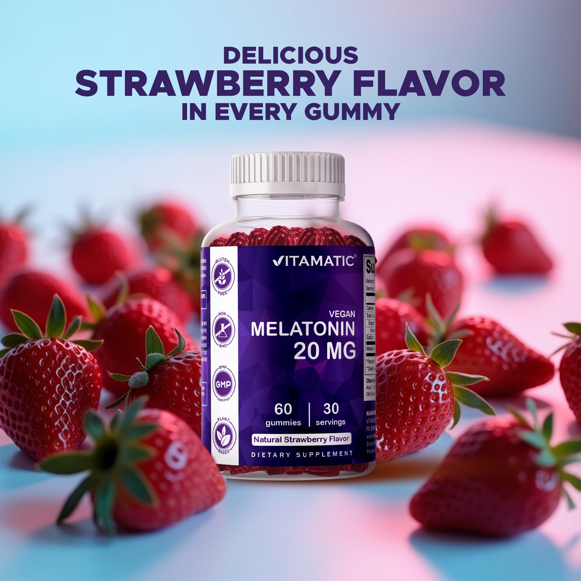 Vitamatic gomita en mano mostrando tamaño real y fácil ingestión