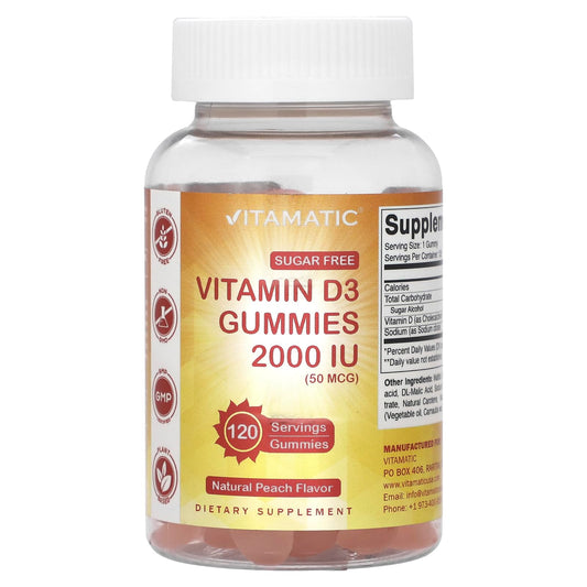 Vitamatic frasco frontal con etiqueta clara y beneficios visibles