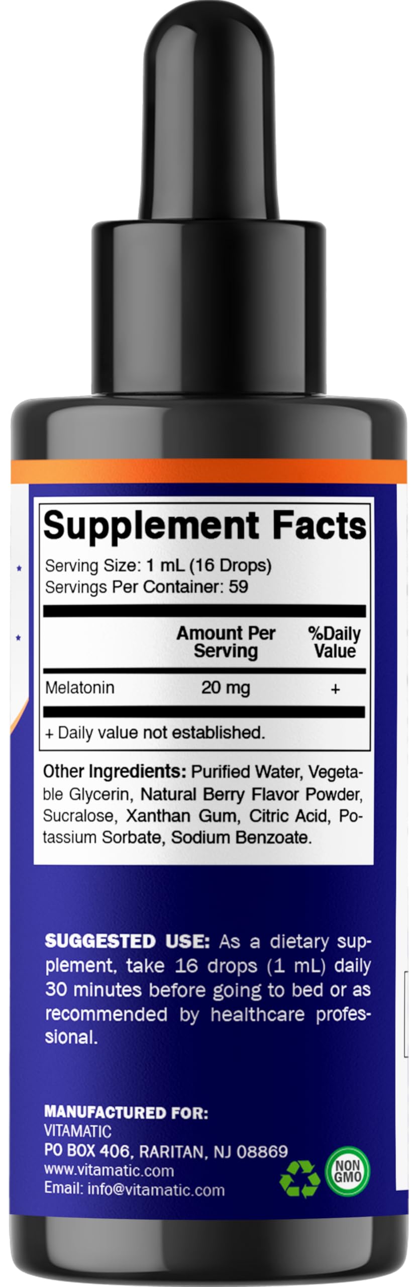 Vitamatic frasco dentro de un bolso de viaje, conveniente para jet lag y cambios de huso