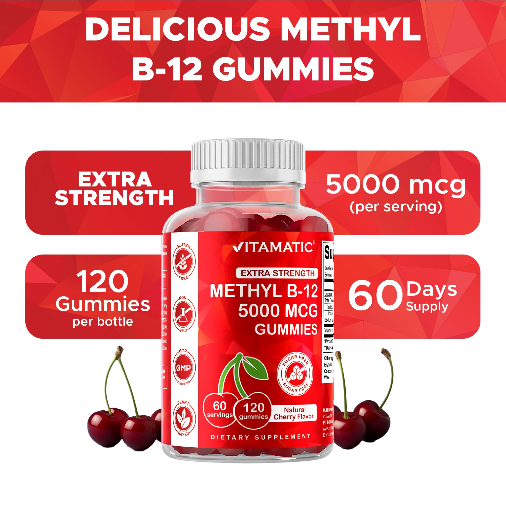 Vitamatic envase abierto con gominolas que destaca cantidad y presentación
