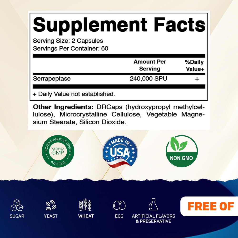 Vitamatic etiqueta en primer plano con información de 240,000 SPU y ingredientes clave