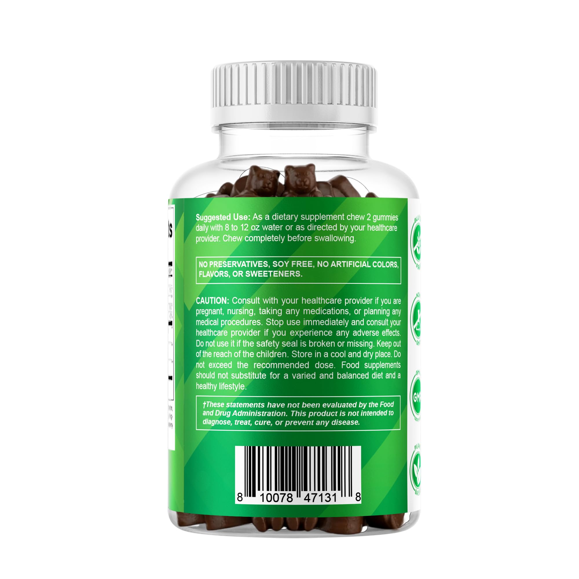 Vitamatic etiqueta nutricional legible, información clara de extractos y porciones