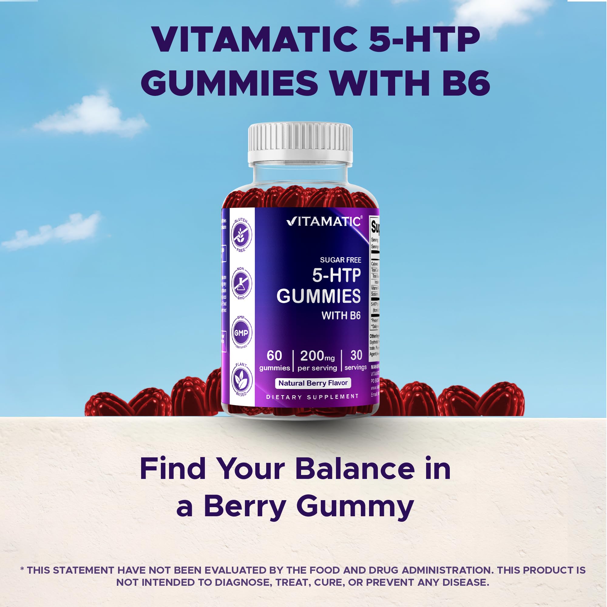Vitamatic etiqueta nutricional con dosis y lista de ingredientes clara