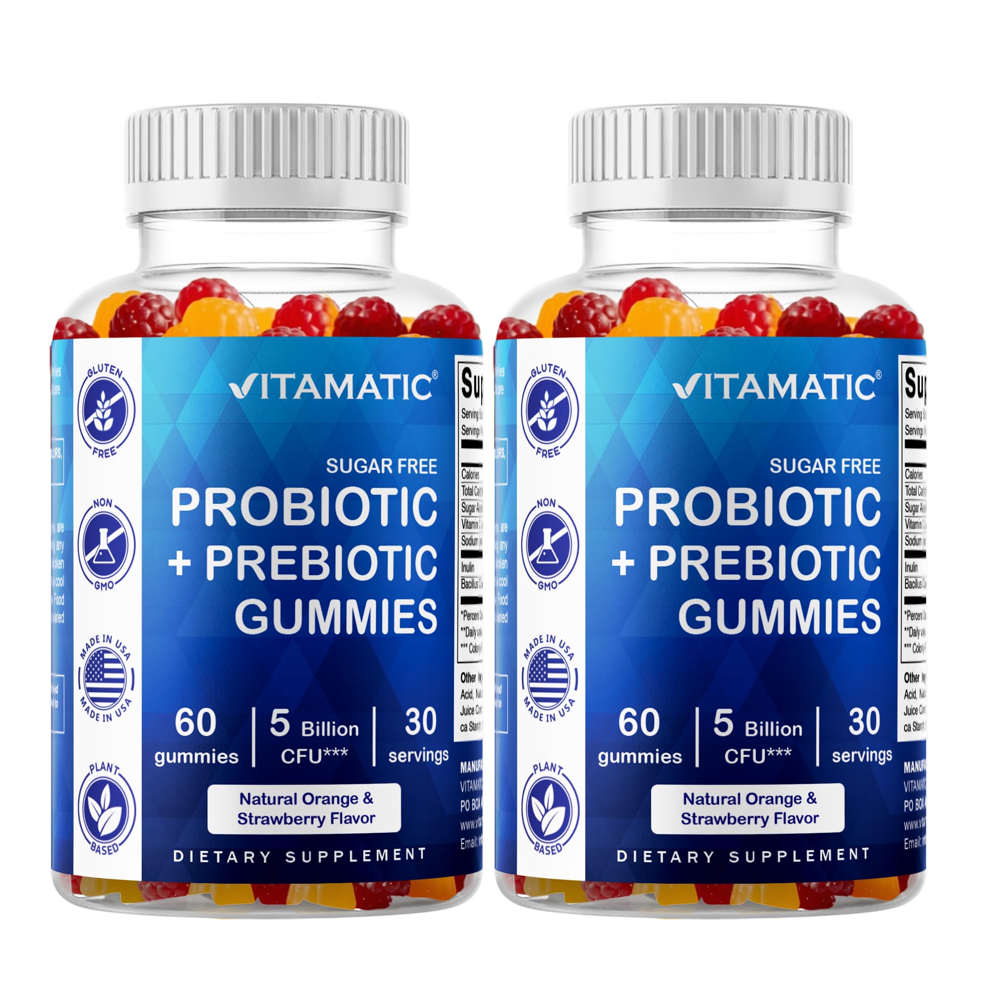 Vitamatic frasco delantero mostrando diseño y cantidad