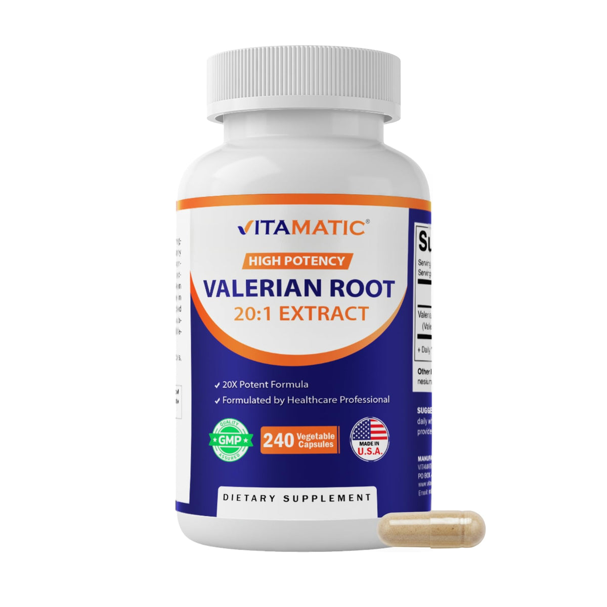 Vitamatic frasco frontal mostrando etiqueta clara y cantidad para ahorro