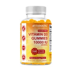 Vitamatic frasco frente mostrando 120 gomitas y etiqueta clara