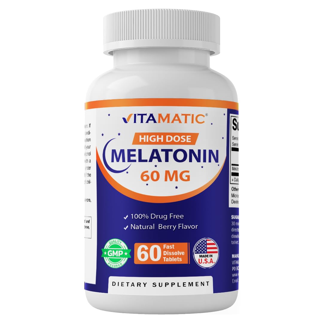 Vitamatic frasco frontal mostrando el envase y la cantidad de 60 tabletas, ideal para uso diario