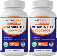 Vitamatic frasco frontal que muestra la etiqueta y beneficios