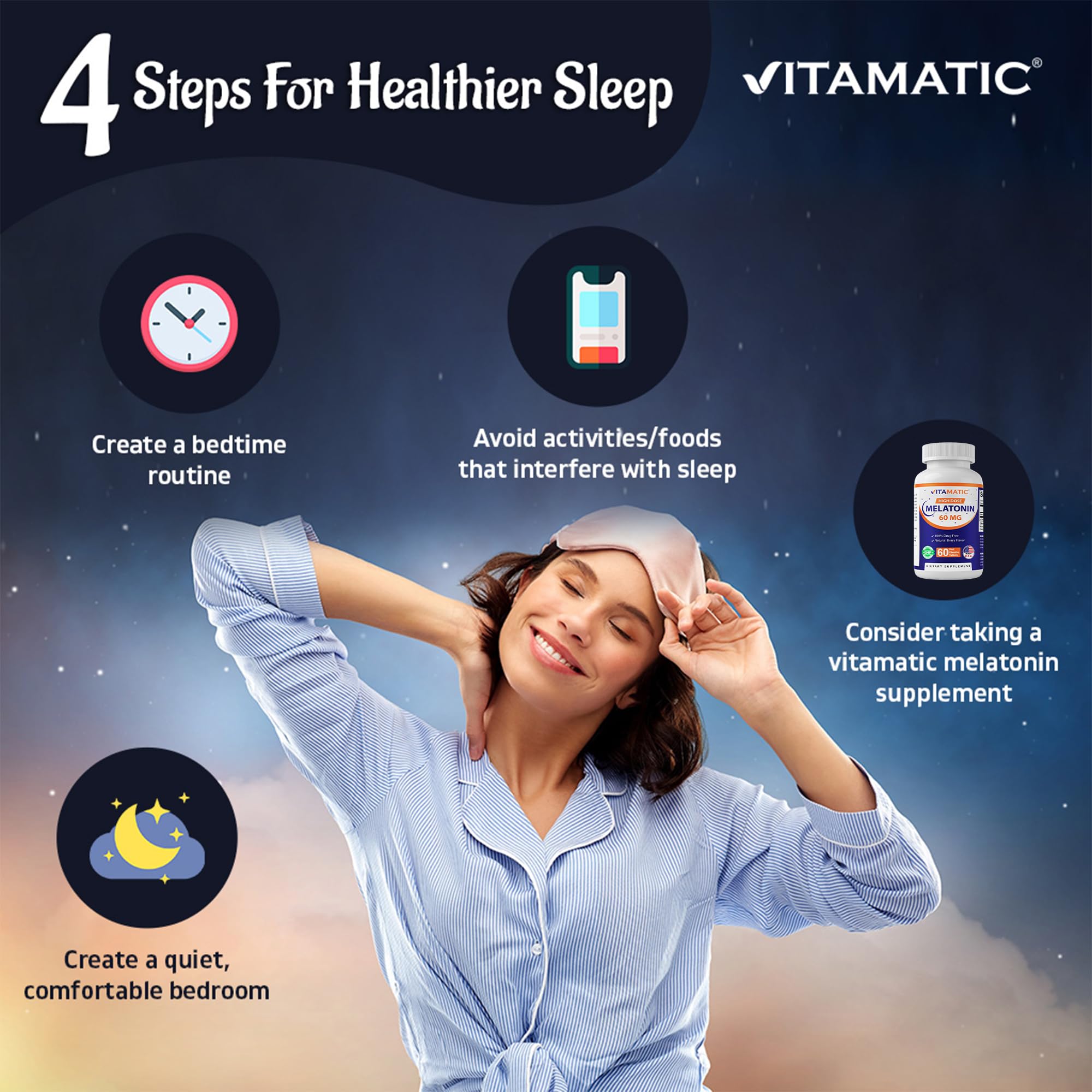 Vitamatic frascos junto a una mesita de noche, estilo de vida para uso nocturno