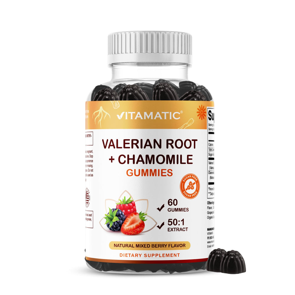 Vitamatic frente del empaque mostrando el frasco y beneficio de relajación