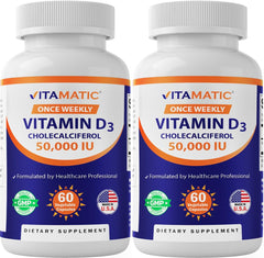 Vitamatic frente del empaque mostrando el producto y dosis semanal