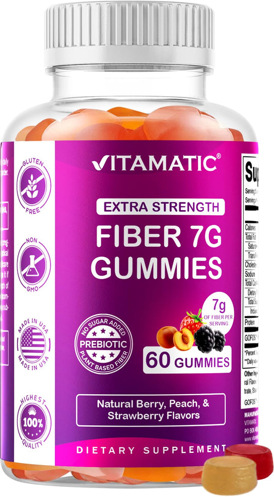 Vitamatic envase frontal mostrando 60 gominolas y beneficios