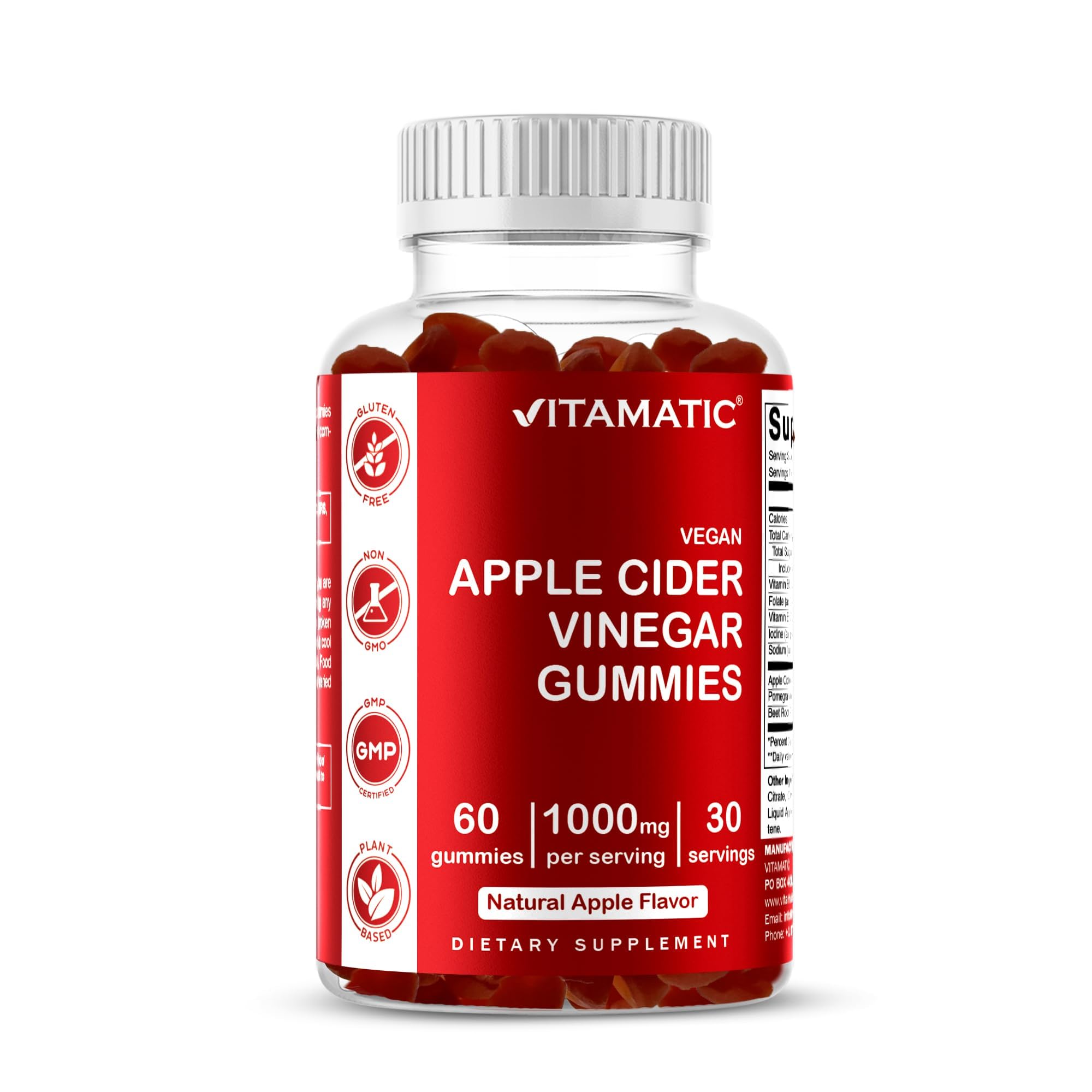 Vitamatic envase frontal mostrando 60 gominolas y beneficios claros