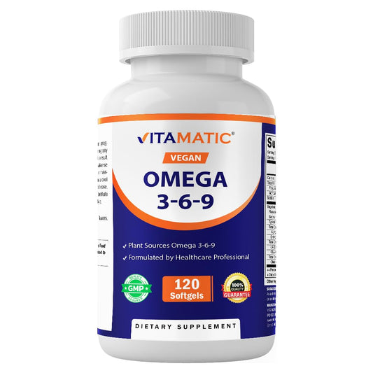 Vitamatic frente del envase mostrando 120 softgels y marca clara