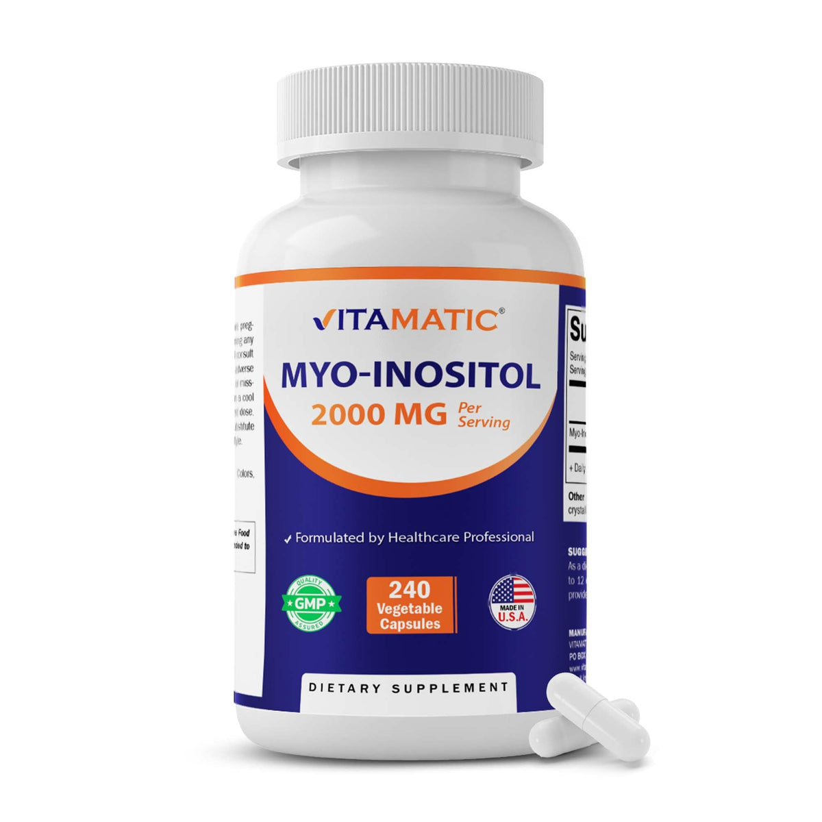 Vitamatic frasco frontal mostrando etiquetado y beneficio de 2000 mg