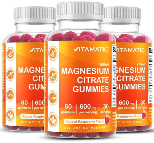 Vitamatic envase frontal de gomitas magnesio con beneficio de toma sencilla