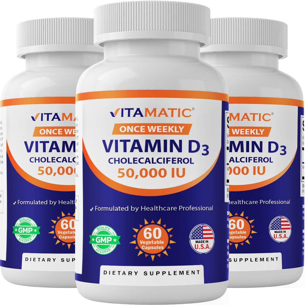 Vitamatic envase frontal mostrando etiqueta clara y beneficio de dosis semanal