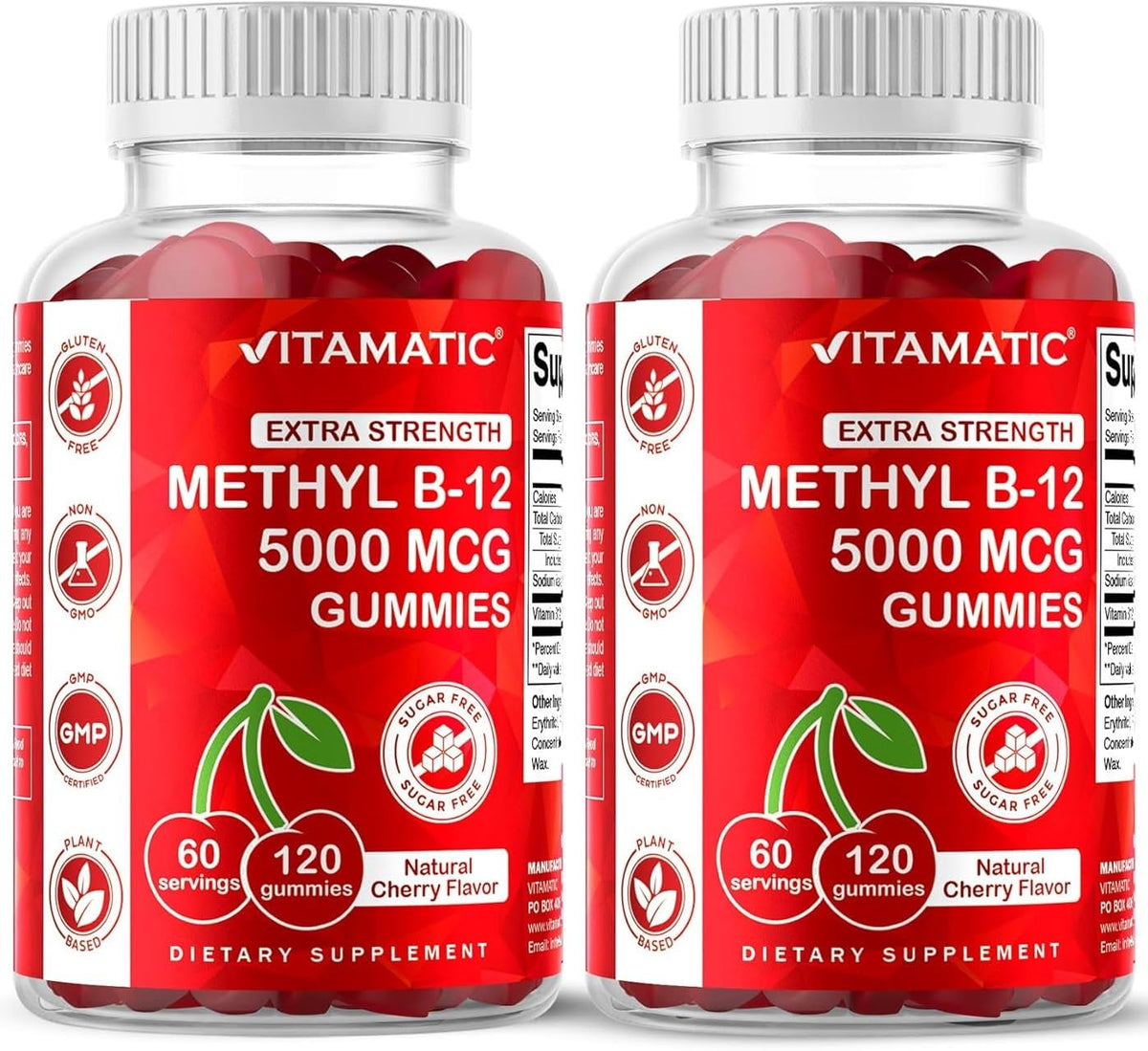 Vitamatic frente del envase mostrando el pack de dos frascos y beneficio de energía