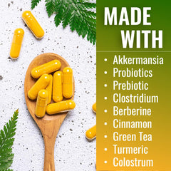 Vitamatic GLP-1 Support blend showing probiotics and prebiotics