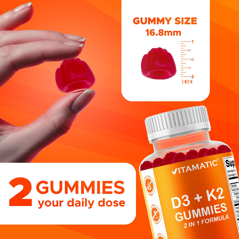 Vitamatic gominolas en mano mostrando tamaño y facilidad de toma