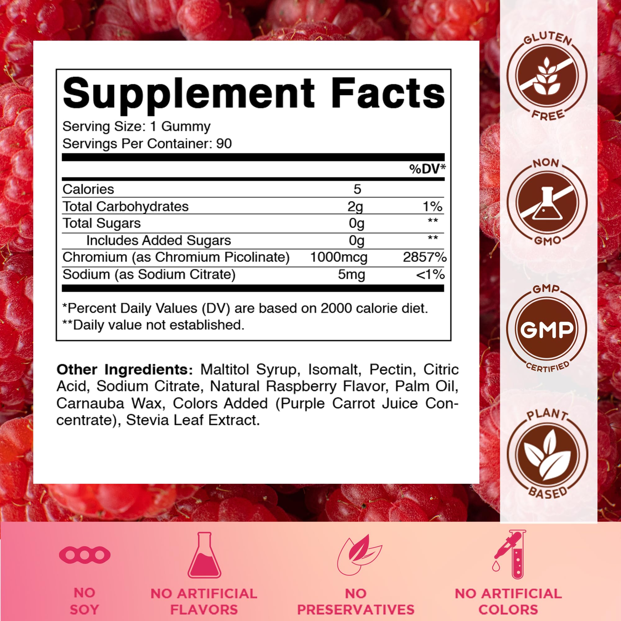 Vitamatic gomitas de frambuesa en primer plano aspecto apetecible