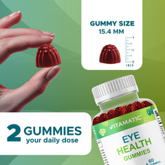 Vitamatic gomitas en mano para comparar tamaño y dosificación visual