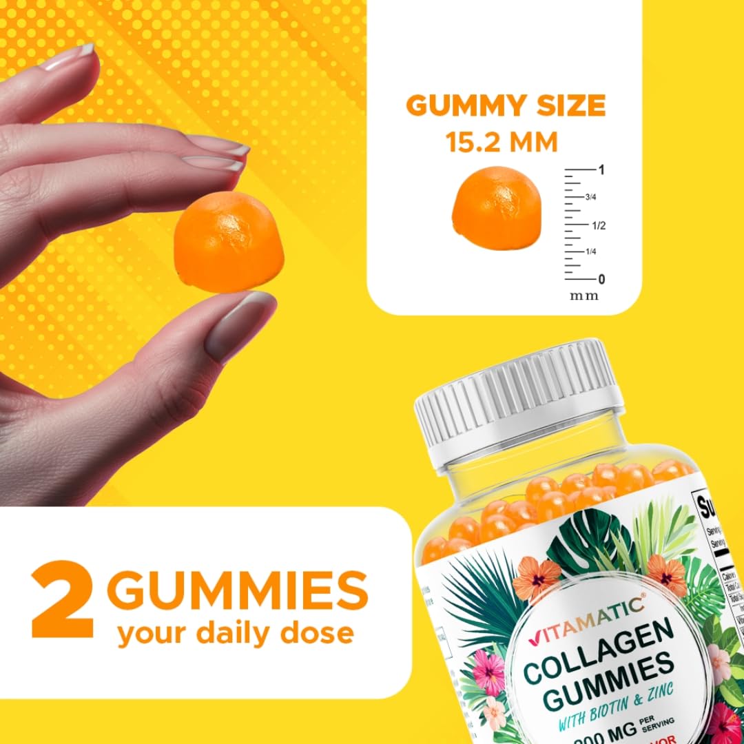 Mano sosteniendo gomita Vitamatic para consumo fácil y portable