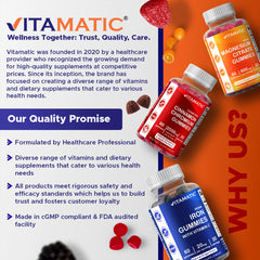 Vitamatic gomitas en platillo con rodajas de naranja, sabor natural