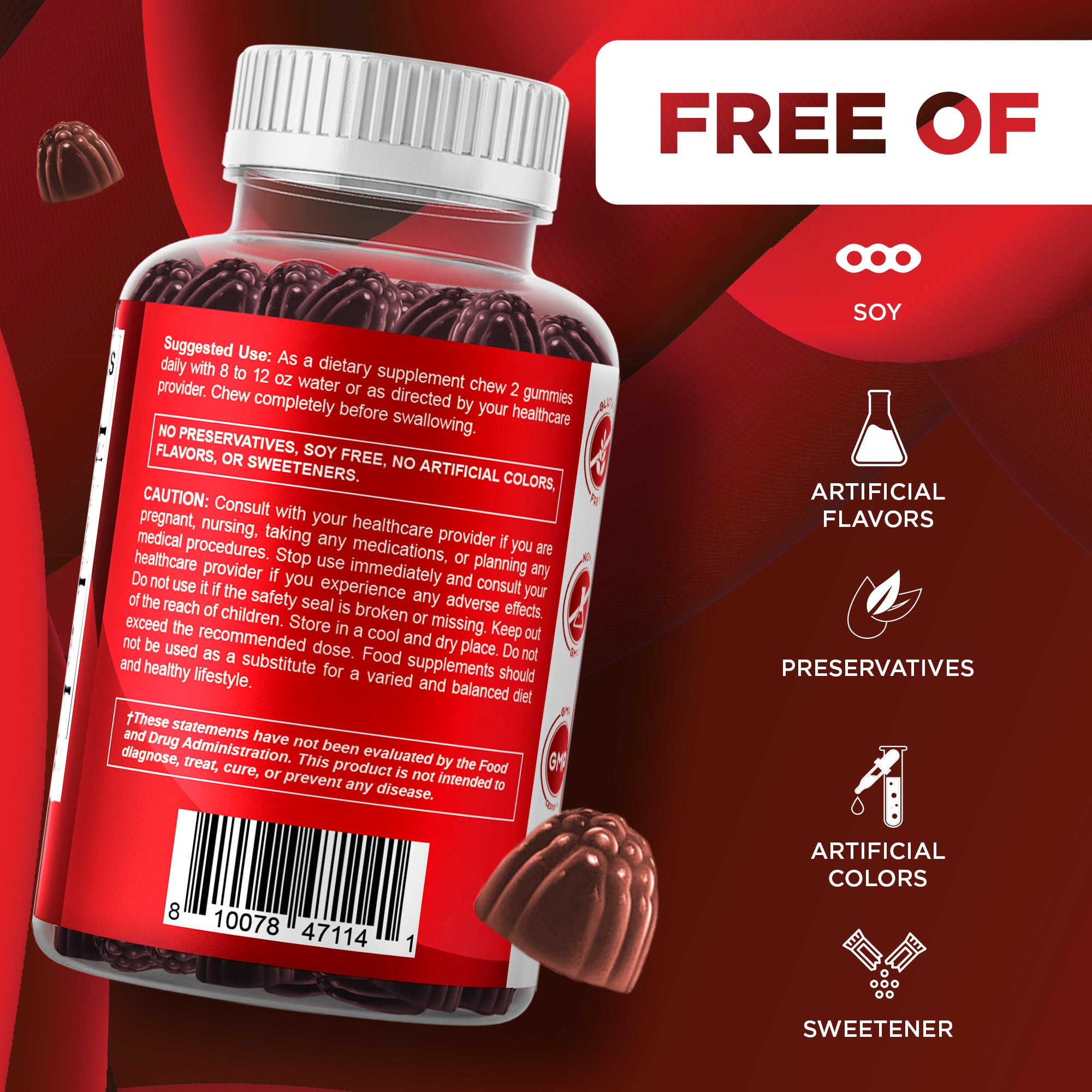 Vitamatic gomitas en platillo para mostrar color y apetito