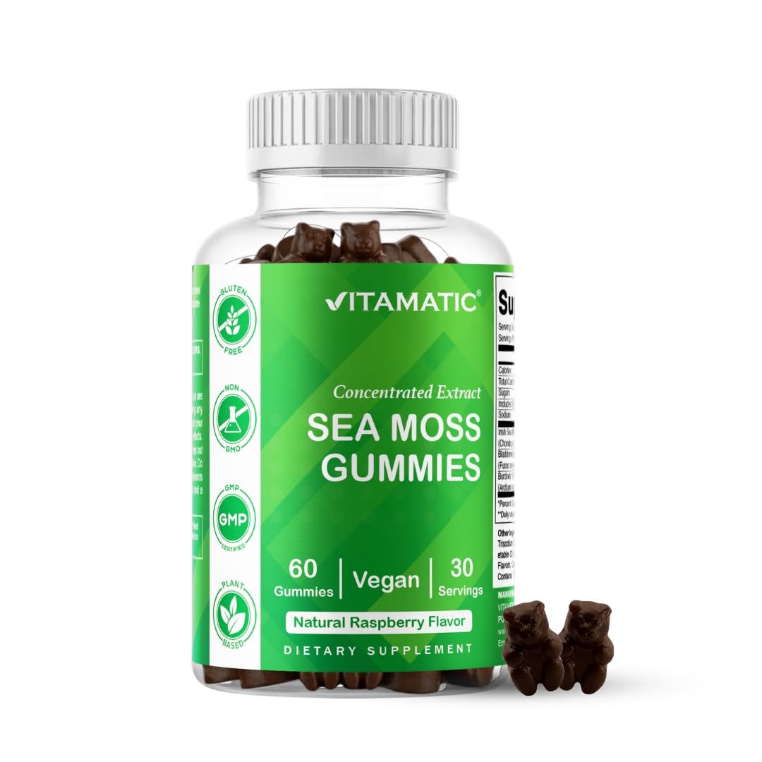 Vitamatic gomitas frontal del envase mostrando 60 unidades, práctico para uso diario