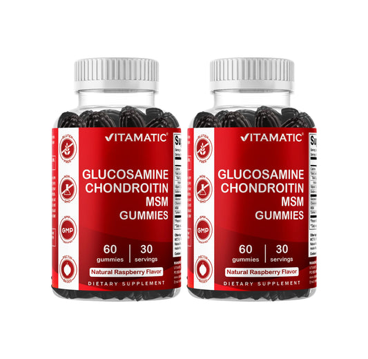 Gomitas Vitamatic glucosamina-condroitina-msm con vitamina E, para apoyo diario de movilidad.