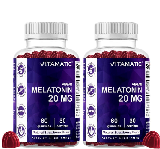 Vitamatic frasco frontal con gomitas fresa, apariencia clara y confiable
