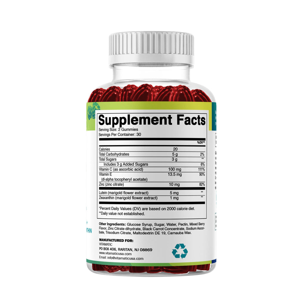 Vitamatic enfoque en información de lote y fecha, seguridad del consumidor