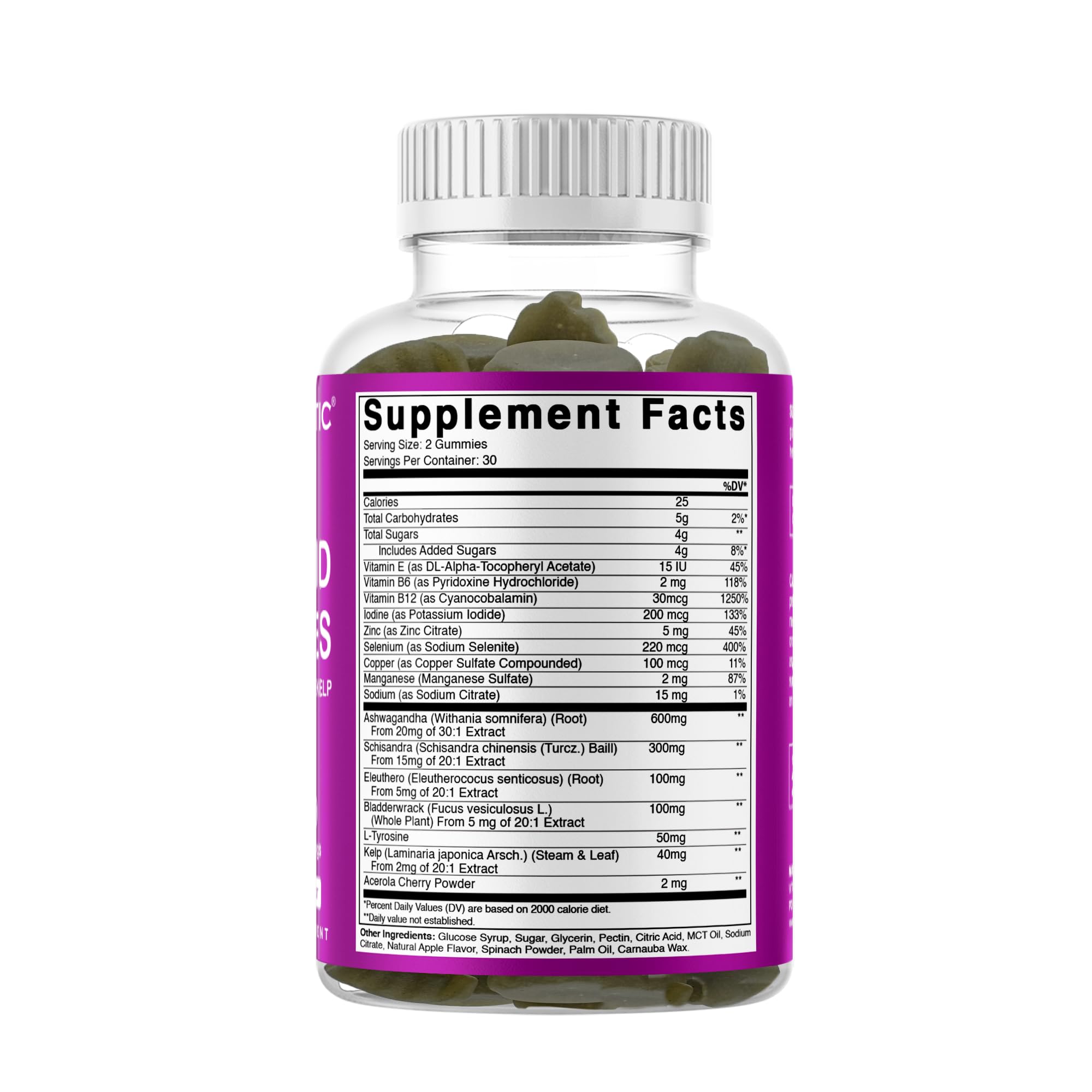 Vitamatic kelp y otros ingredientes naturales usados en la fórmula