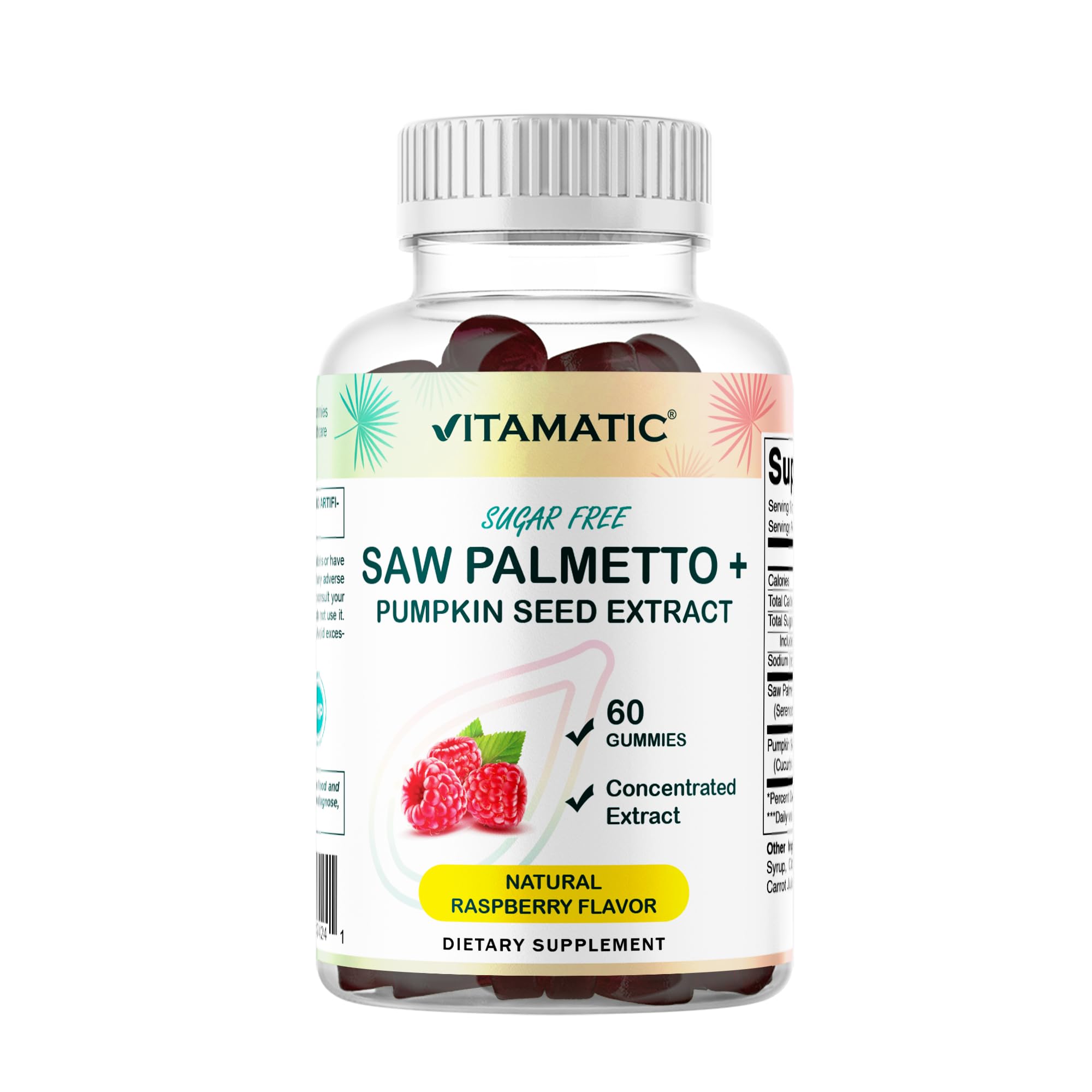 Semillas de calabaza y saw palmetto en primer plano, fuente natural