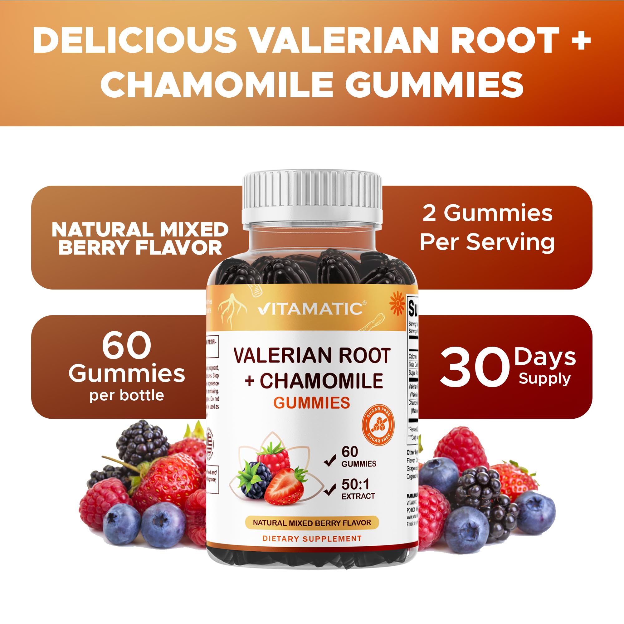 Vitamatic raíz de valeriana y flores de manzanilla como origen natural