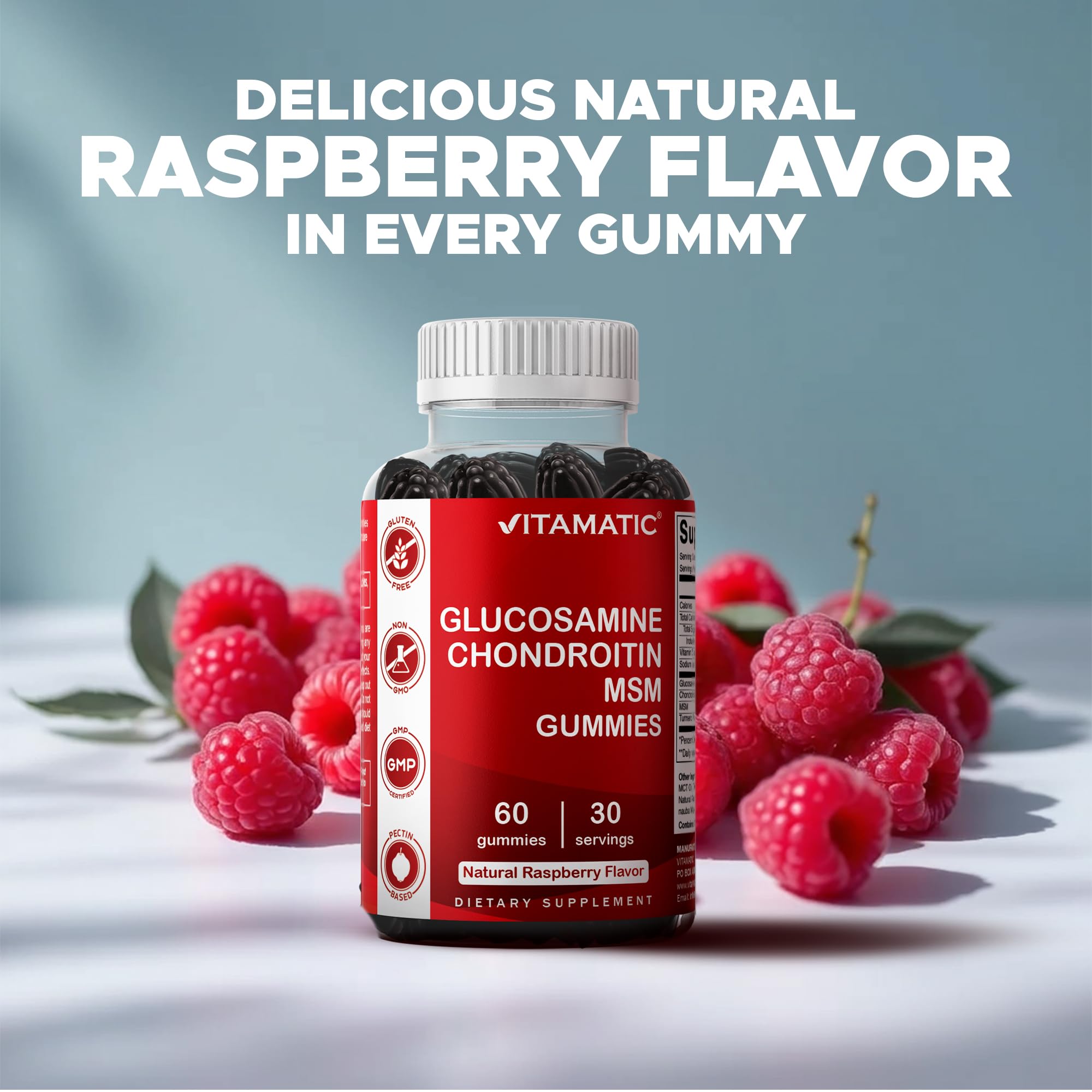Interior del frasco Vitamatic con gomitas visibles y orden para almacenamiento práctico