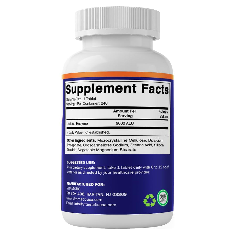 Vitamatic Lactasa Dosis leche, compatible con lácteos y derivados.