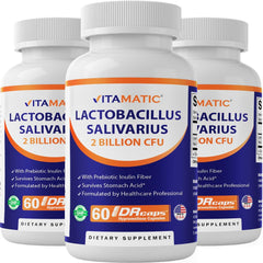 Vitamatic Lactobacillus Salivarius: cápsulas DRcaps protegen el contenido para una digestión suave
