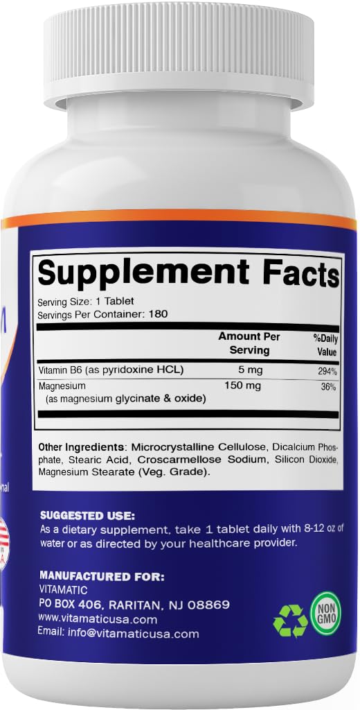 Vitamatic ingredient panel close-up gluten-free and non-GMO.
