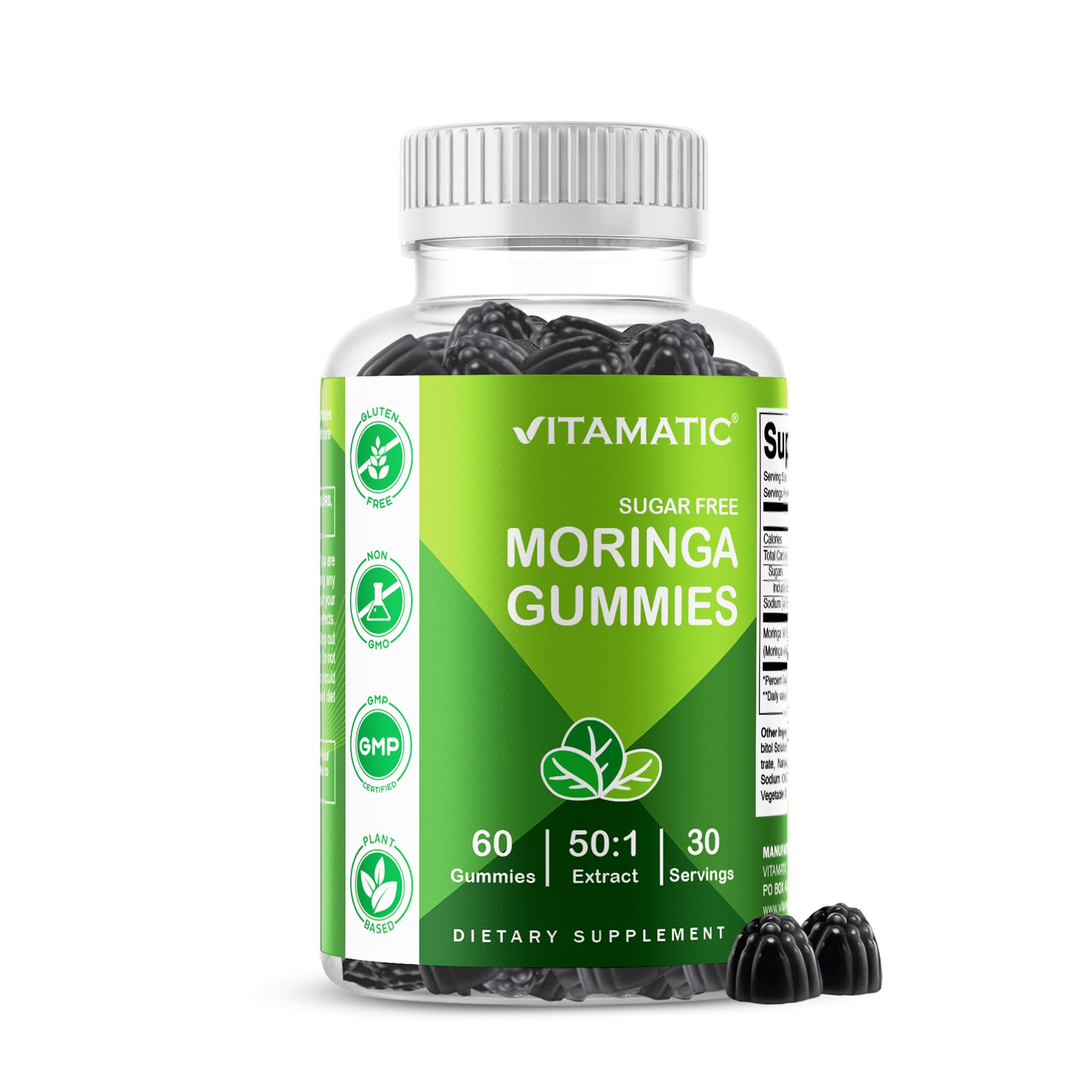 Vitamatic envase frontal mostrando gominolas veganas y sin azúcar