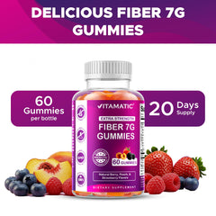 Vitamatic Prebiotic Fiber Gummies vegan gluten-free badge